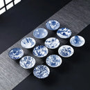 GobekUsa Blue & White Ceramic Kung Fu Tea Cup, Japanese Style Porcelain Sake Espresso Mug