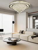 GobekUsa Cone Crystal Ceiling Chandelier - Stainless Steel Luxury Living Room Decoration