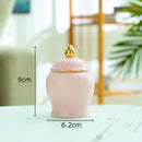 GobekUsa Gold Tea Canister Ceramic Storage Jar with Lid for Desk Decoration