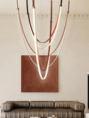 GobekUsa Designer Leather Chandelier Belt Pendant Light for Modern Spaces