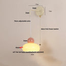 GobekUsa Iron Nordic LED Wall Light with Pull Chain Switch, Adjustable Glass Bedside Lamp