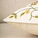 GobekUsa Bird Embroidered Cotton Cushion Cover 45x45cm Square Floral Pillow Case