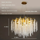 GobekUsa Crystal Tassel LED Branch Chandelier for Dining Room and Home Decor