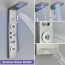 GobekUsa Black LED Shower Column with Massage Jets and Waterfall Mixer Tap