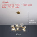 GobekUsa Clear Glass LED Chandelier: Modern Nordic Hall Parlor Lighting Fixture