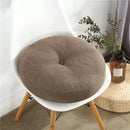 GobekUsa Grey Linen Round Floor Pillow Seating Cushion with Zippered Cover Pouf