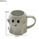 GobekUsa Cute Ghost Ceramic Mug Set for Coffee, Tea, and Milk