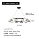 GobekUsa Glass LED Chandelier: Modern Minimalist Copper Pendant Light for Living Room & Bedroom