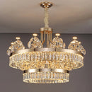 GobekUsa Crystal Chandelier: Postmodern Light Luxury Double-Layer Pendant for Home Living Room