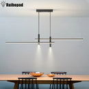 GobekUsa Black Gold Nordic LED Pendant Chandelier for Dining Table - Modern Minimalist Design