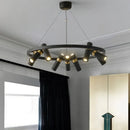 GobekUsa Black Ring LED Pendant Light for Living Room Dining Kitchen Bar