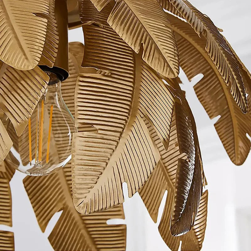 GobekUsa Gold Leaves Chandelier Small Pendant Lighting for Kitchen Island Hallway E27 Socket, photo 5 of 7