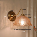 GobekUsa Clear Glass Wall Sconce LED Lights Modern Nordic Copper Bedside Lamp