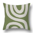 GobekUsa Green Plants Geometric Print Pillow Cover - Home Sofa Cushion Cover