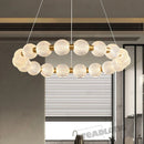 GobekUsa Glass Ball LED Chandelier Pendant for Living Room & Bedroom