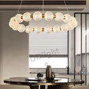GobekUsa Elegant Pearl Necklace LED Ceiling Chandelier for Living Room and Bedroom