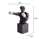 GobekUsa Boxer Resin Statue: Abstract Movement Figure Ornament for Home Decor