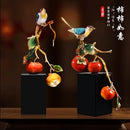 GobekUsa Chinese Enamel Persimmon Ruyi Ornament for Living Room Wine Cabinet Décor