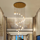 GobekUsa Crystal LED Staircase Chandelier - Luxe Lighting for Hotel, Living Room, & Lobby