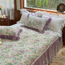 GobekUsa Lace Ruffles Bed Skirt Set with Pillowcases for 1.2-2M Beds