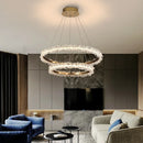 GobekUsa Gold Crystal Ring Chandelier for Living Room and Restaurant Décor