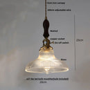 GobekUsa Clear Glass Nordic LED Pendant Light Fixture with Brass Knob Switch