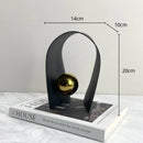 GobekUsa Golden Sphere Metal Arches Geometric Art Ornaments for Home Decor