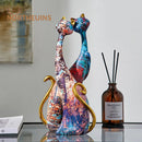 GobekUsa Cat Lovers Resin Figurines | Graffiti Couple Ornaments for Home Decor