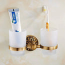 GobekUsa Antique Bathroom Shelf Towel Rack Set with Bath Hardware & Toilet Brush Holder