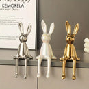 GobekUsa Ceramic Long-Eared Sitting Rabbit Ornament - Luxury Home Decor Accent