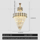 GobekUsa Crystal Chandelier Light: Villa Living Room Luxury Loft Spiral Staircase Long Chandelier