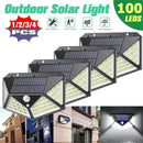 GobekUsa 100 LED Solar Wall Lights: Motion Sensor Outdoor Solar Lamp for Garden