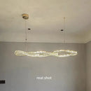 GobekUsa Gold Metal Crystal Pendant Light Luxury Dimmable LED Hanging Lamp