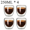 GobekUsa Double Wall Borosilicate Glass Mug Set for Tea Coffee Juice Bar Drinkware