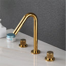 GobekUsa Gold Basin Faucet: Black Brass Widespread Bathroom Tap with Chrome Finish