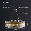 GobekUsa Brushed Gold Rings Crystal Chandelier Ceiling Lamp