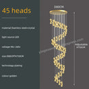 GobekUsa Gold Crystal Chandeliers LED Pendant Lamp for Modern Living Spaces