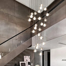 GobekUsa Crystal Ball Chandelier: Modern LED Stair Chandelier for Living Room and Kitchen