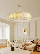 GobekUsa Gold Glass Dining Table Lamp | Modern Round Crystal Hanging Pendant Lights