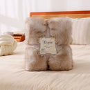 GobekUsa Luxe Faux Fox Plush Blanket: Thick, Warm, Soft Sofa Cover - High-Quality Solid Color