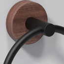 GobekUsa Aluminum & Walnut Towel Ring: Bathroom & Kitchen Wall Mount Holder