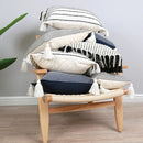GobekUsa Boho Jacquard Flower Throw Pillow Case with Tassels - Home Sofa Decor