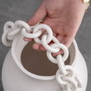 GobekUsa Geometric Chain Porcelain Vase - Stylish Room Decor & Flower Vase