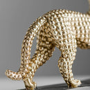 GobekUsa Golden Leopard Resin Figurines for Interior Decor