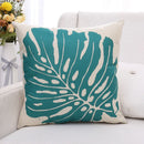 GobekUsa Green Plant Leaves Flower Linen Cushion Cover - Modern Sofa Throw Pillow Cover