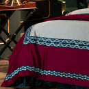 GobekUsa 200S Egyptian Cotton Embroidery Bedding Set: Queen King Linens, Duvet Cover, Sheets