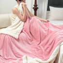 GobekUsa Double-Layer Coral Fleece Jacquard Blanket: Warm & Multi-Functional for Home & Travel