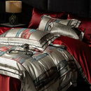 GobekUsa Luxe Brocade Jacquard Bedding Set with Egyptian Cotton & Embroidery