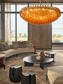 GobekUsa Gray Glass Chandelier | Luxury Purple Light Fixture