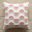 GobekUsa Geometric Embroidered Loop Tufted Throw Pillow Covers - Pink Tufted Cushion Cover